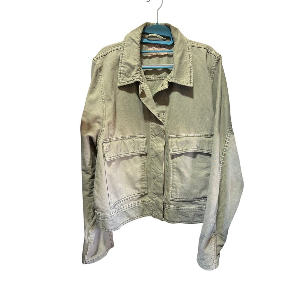 We The Free Free People Suzy Snap Front Cotton Utility Jacket Size M